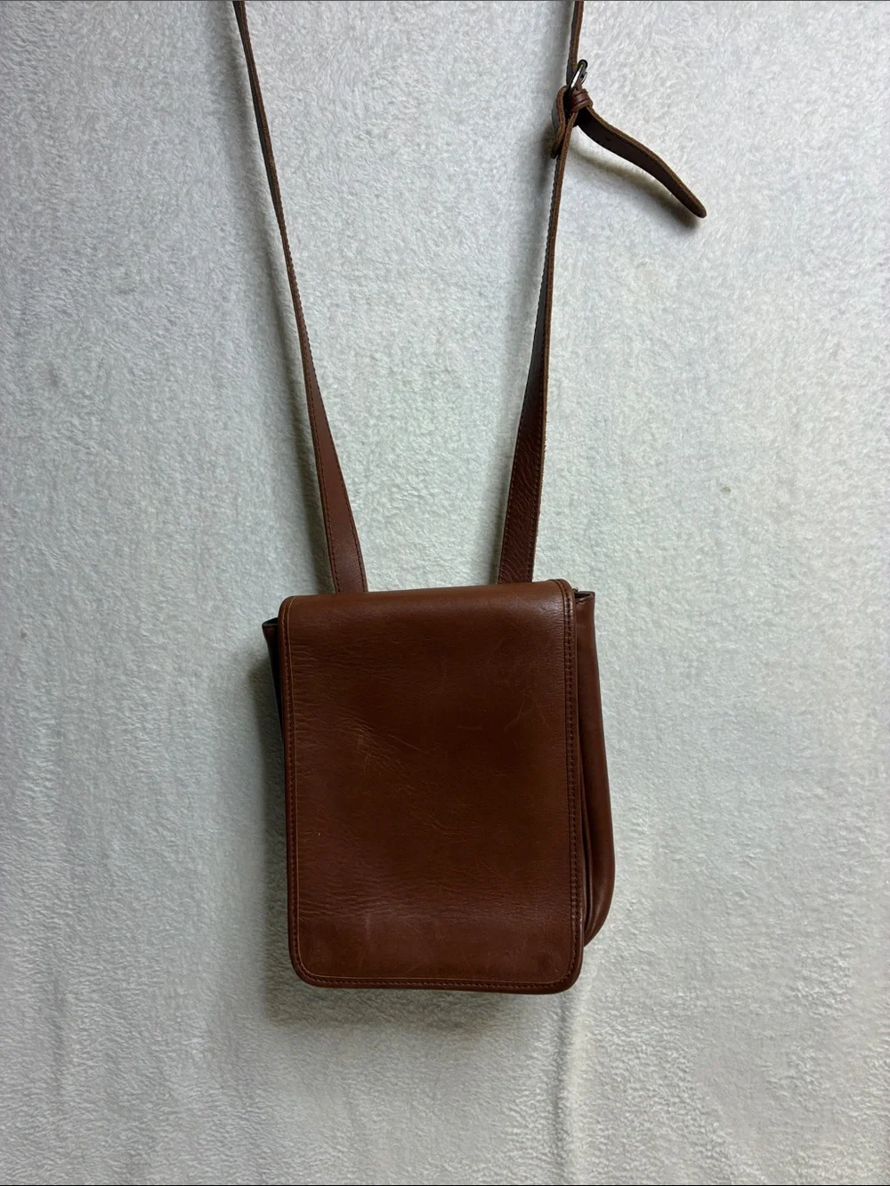 Eddie Bauer Brown Leather Messenger Crossbody